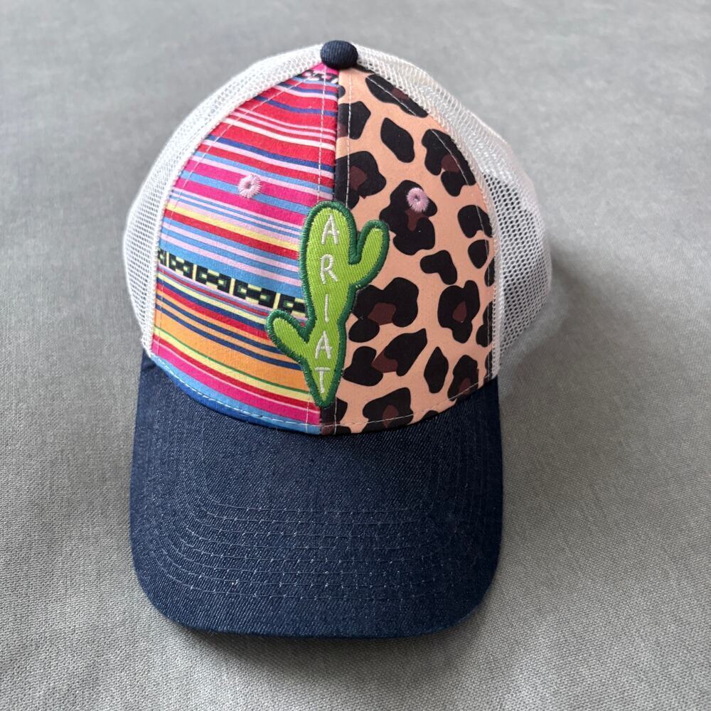 Ariat Cactus Patch Trucker Hat Serape Leopard Mesh Back Snapback